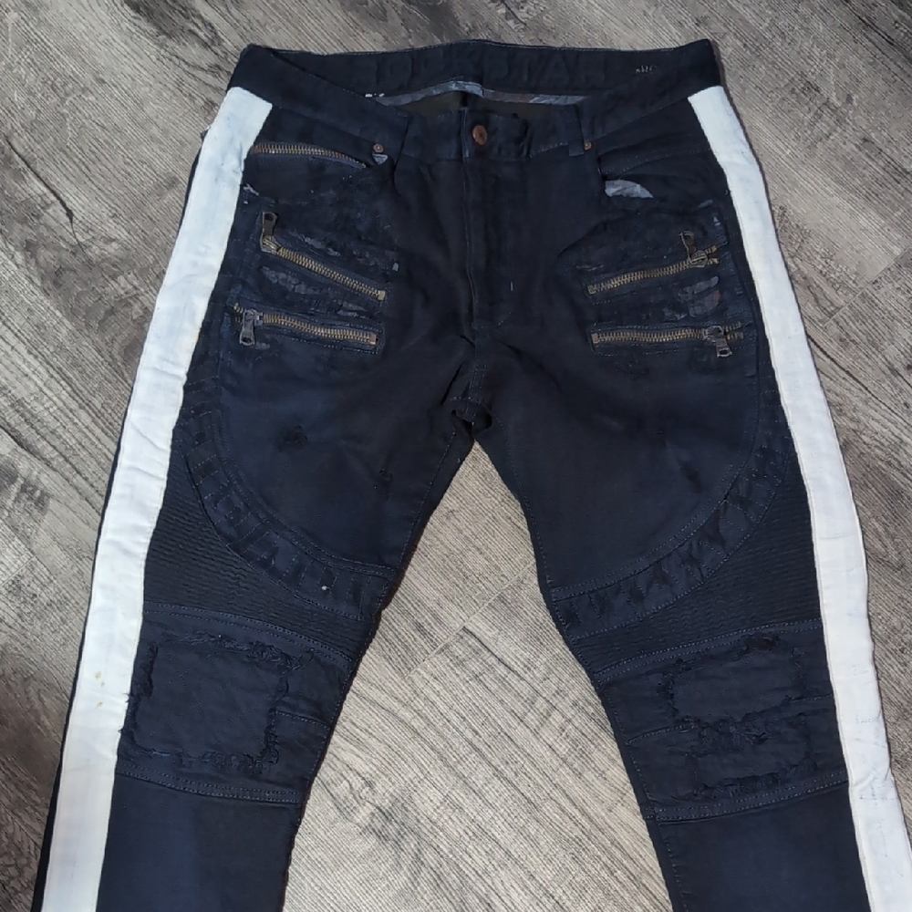 Rockstar Original Men's Slim Straight Jeans - Blue and White